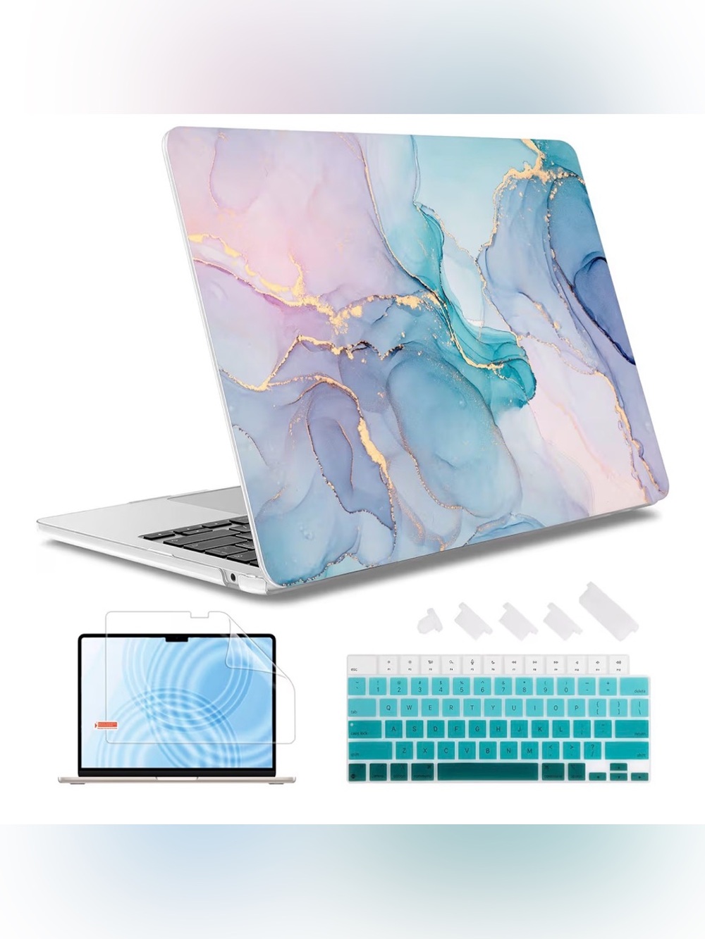 Marble MaxBookAir 13/13.5 Laptop Outer Cover, Key Board Cover, Screen Protector